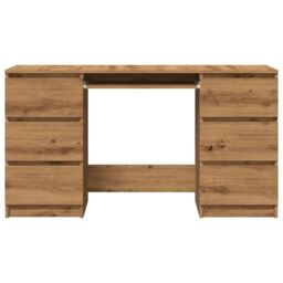 Berkfield Home Writing Desk Artisan Oak 140x50x77 cm Engineered Wood in Brown - Size: 140 x 50 x 77 cm - thumbnail 4