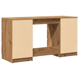 Berkfield Home Writing Desk Artisan Oak 140x50x77 cm Engineered Wood in Brown - Size: 140 x 50 x 77 cm - thumbnail 6