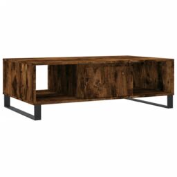 Berkfield Home Coffee Table Smoked Oak 104x60x35 cm Engineered Wood in Brown - Size: 104 x 60 x 35 cm - thumbnail 2