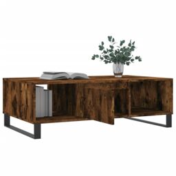 Berkfield Home Coffee Table Smoked Oak 104x60x35 cm Engineered Wood in Brown - Size: 104 x 60 x 35 cm - thumbnail 4
