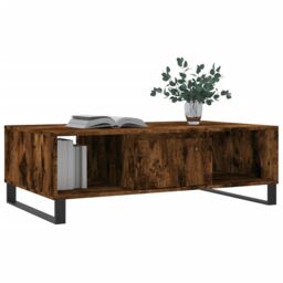 Berkfield Home Coffee Table Smoked Oak 104x60x35 cm Engineered Wood in Brown - Size: 104 x 60 x 35 cm - thumbnail 3