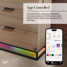 X Rocker Denver Chest Of 3 Drawers With LED App Control Lights in Light Oak - thumbnail 3