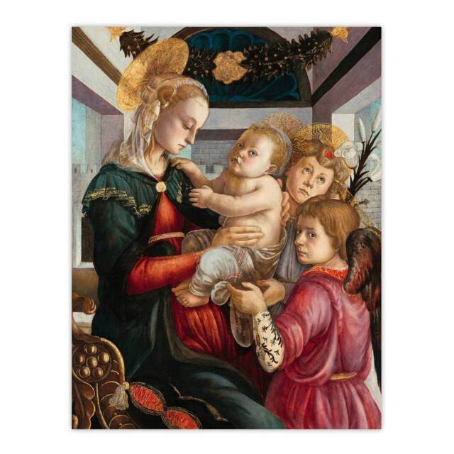 "Artery8 Madonna & Child with Angels Botticelli Vintage Wall Art Print Poster - Size: W12"" x H16""" - image 1