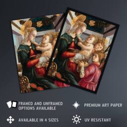 "Artery8 Madonna & Child with Angels Botticelli Vintage Wall Art Print Poster - Size: W12"" x H16""" - thumbnail 2