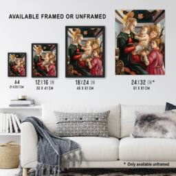 "Artery8 Madonna & Child with Angels Botticelli Vintage Wall Art Print Poster - Size: W12"" x H16""" - thumbnail 3