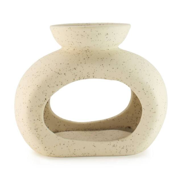Serenityy Ceramic Zen Oil Burner - Oval Pebble, Speckled Off-White - image 1