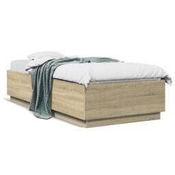 Berkfield Home Bed Frame without Mattress Sonoma Oak 90x200 cm in Brown - thumbnail 2