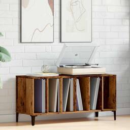 Berkfield Home Record Cabinet Old Wood 100x38x48 cm Engineered Wood in Brown - Size: 100 x 38 x 48 cm - thumbnail 3