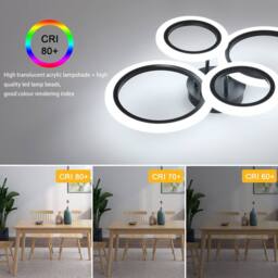 Pheashine Bright Acrylic Ceiling Light 32W 3000-6500K With Remote Control in Black - thumbnail 3