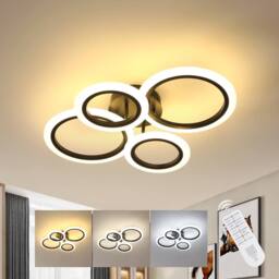 Pheashine Bright Acrylic Ceiling Light 32W 3000-6500K With Remote Control in Black - thumbnail 1