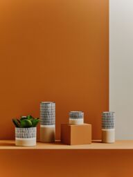 Orsina Small Striped Vase, Ceramic Vase For Indoor Plants, Elevate Home with Small Floral Vase for Living Room in Natural - thumbnail 5
