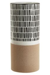 Orsina Small Striped Vase, Ceramic Vase For Indoor Plants, Elevate Home with Small Floral Vase for Living Room in Natural