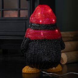 Samuel Alexander 30cm Light up Acrylic Christmas Penguin with Scarf & 30 White LEDs - thumbnail 5