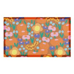 Artsy Mats Elizabeth Olwen Red Floral Indoor/Outdoor Doormat (90x60cm) in Brown - Size: 60 x 90 cm - thumbnail 2