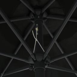 Berkfield Home Outdoor Parasol with Aluminium Pole 270x246 cm Black - thumbnail 5