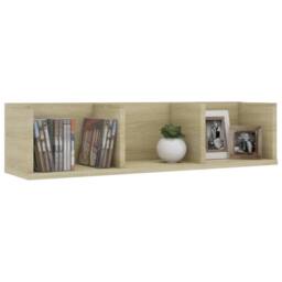 Berkfield Home Durable CD Wall Shelf Sonoma Oak 75x18x18 cm Engineered Wood in Beige - Size: 75 x 18 x 18 cm