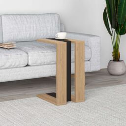 Decortie 'Muju' Modern C-Shape Side Table 57cm - Multipurpose End Table in Black - Size: 1 Pack
