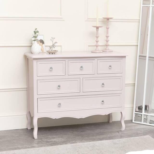 Melody Maison Large Pink 6 Drawer Chest Of Drawers - image 1