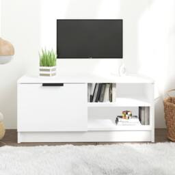 Berkfield Home TV Cabinet White 80x35x36.5 cm Engineered Wood - thumbnail 2