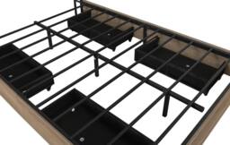 Harmin Double Bed Frame with LED Lighting, Charging Ports & Storage in Natural - thumbnail 5