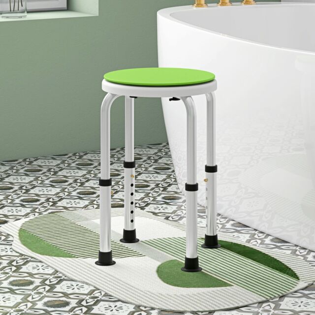 HOMCOM 360 Degree Swivel Shower Stool w/ Non-Slip Feet for Disabled Green - image 1