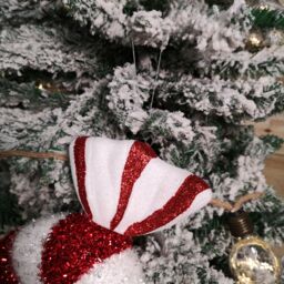 Samuel Alexander 28cm Red & White Glitter Candy Stripe Sweet Hanging Christmas Decoration - thumbnail 5