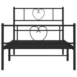Berkfield Home Metal Bed Frame with Headboard & Footboard Black 100x200 cm - thumbnail 6