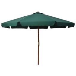 Berkfield Home Outdoor Parasol with Wooden Pole 330 cm Green - thumbnail 2