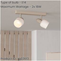 Loops Design Sandy Satin Nickel Double Ceiling Spotlight for Indoor Space - thumbnail 2