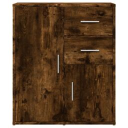 Berkfield Home Sideboards 2 pcs Smoked Oak 60x31x70 cm Engineered Wood in Brown - Size: 60 x 31 x 70 cm - thumbnail 5
