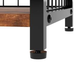 Levede Side Table Bedside End Table 3 Tier Metal Wood Storage Vintage Brown - thumbnail 5