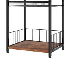 Levede Side Table Bedside End Table 3 Tier Metal Wood Storage Vintage Brown - thumbnail 7