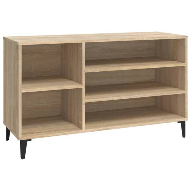Berkfield Home Shoe Cabinet Sonoma Oak 102x36x60 cm Engineered Wood in Beige - Size: 102 x 36 x 60 cm - image 1