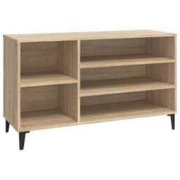 Berkfield Home Shoe Cabinet Sonoma Oak 102x36x60 cm Engineered Wood in Beige - Size: 102 x 36 x 60 cm