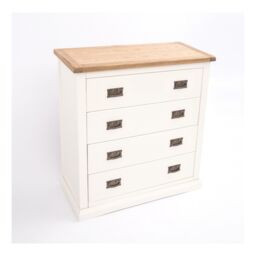 Cabinet Bits Cosenza 4 Drawer Chest of Drawers Bras Drop Handle in Off-White - thumbnail 3