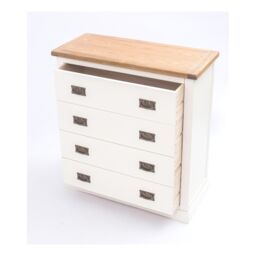 Cabinet Bits Cosenza 4 Drawer Chest of Drawers Bras Drop Handle in Off-White - thumbnail 4