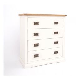 Cabinet Bits Cosenza 4 Drawer Chest of Drawers Bras Drop Handle in Off-White - thumbnail 2