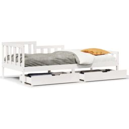 Berkfield Home Daybed with Drawers without Mattress White 90x200 cm Solid Wood - thumbnail 2