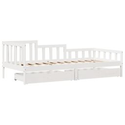 Berkfield Home Daybed with Drawers without Mattress White 90x200 cm Solid Wood - thumbnail 3