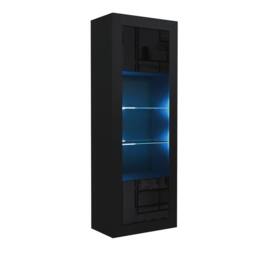 Creative Furniture Illume Display Cabinet 170cm - Black with Gloss Doors & LED Lights - thumbnail 8