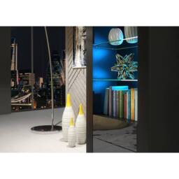 Creative Furniture Illume Display Cabinet 170cm - Black with Gloss Doors & LED Lights - thumbnail 4