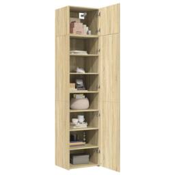 Berkfield Home Slim Storage Cabinet Sonoma Oak 50x42.5x225 cm Engineered Wood in Brown - thumbnail 3