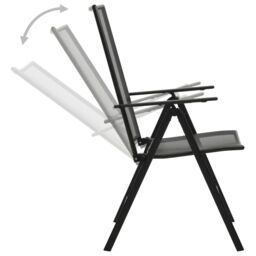 Berkfield Home Folding Mesh Chairs 4 pcs Steel Anthracite in Black - thumbnail 4