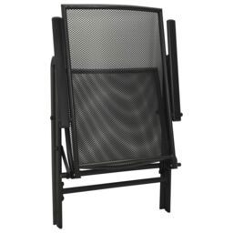 Berkfield Home Folding Mesh Chairs 4 pcs Steel Anthracite in Black - thumbnail 6
