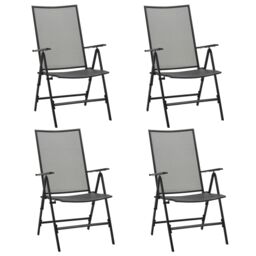 Berkfield Home Folding Mesh Chairs 4 pcs Steel Anthracite in Black - thumbnail 1
