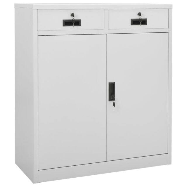 Berkfield Home Office Cabinet Light Grey 90x40x102 cm Steel - Size: 90 x 40 x 102 cm - image 1