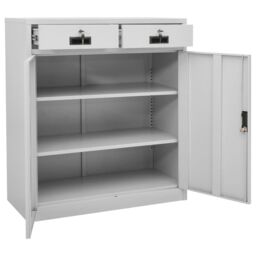 Berkfield Home Office Cabinet Light Grey 90x40x102 cm Steel - Size: 90 x 40 x 102 cm - thumbnail 6
