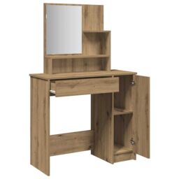 Berkfield Home Dressing Table with Mirror Artisan Oak 86.5x35x136 cm in Brown - thumbnail 7