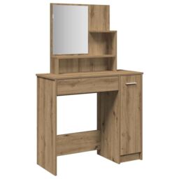 Berkfield Home Dressing Table with Mirror Artisan Oak 86.5x35x136 cm in Brown - thumbnail 2