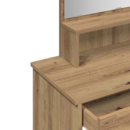Berkfield Home Dressing Table with Mirror Artisan Oak 86.5x35x136 cm in Brown - thumbnail 9